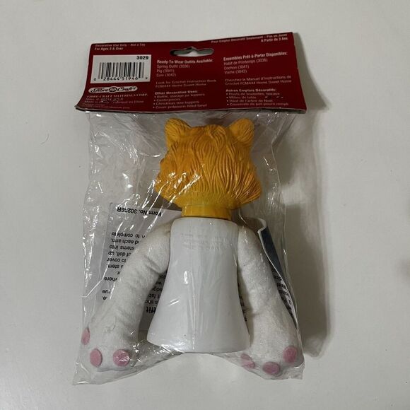 Fibre Craft Barnyard Friends #3029 Cat Air Freshener Doll Head 1995 NEW - Picture 5 of 7